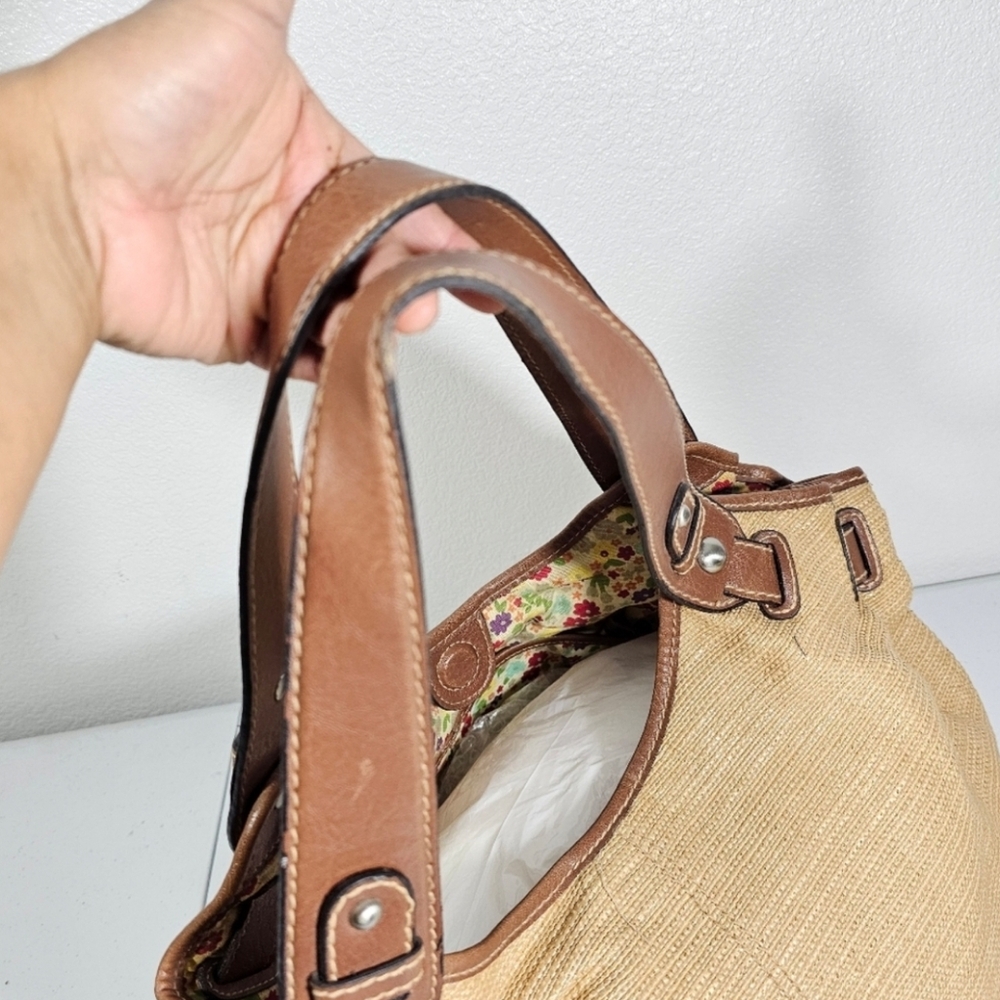 FOSSIL STRAW SATCHEL BAG - Picture 6 of 10